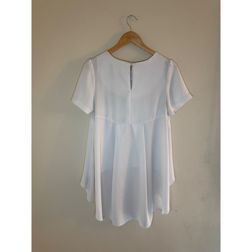 Philosophy Women's White flowy high-low baby doll style Blouse size S - Picture 6 of 7
